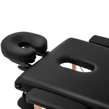  Stół łóżko do masażu składane szerokie z drewnianym stelażem VANNES BLACK - czarne - zdj. dodatkowe 2