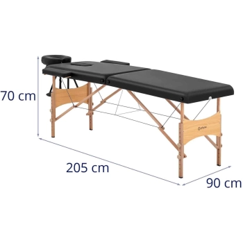 Stół łóżko do masażu składane szerokie z drewnianym stelażem VANNES BLACK - czarne - zdj. dodatkowe 6