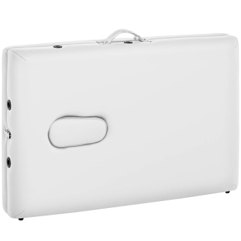  Stół łóżko do masażu składane szerokie z drewnianym stelażem VANNES WHITE - białe - zdj. dodatkowe 3