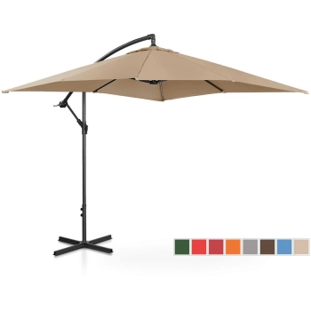  Parasol ogrodowy na wysięgniku kwadratowy 250 x 250 cm szarobrązowy - zdj. dodatkowe 1