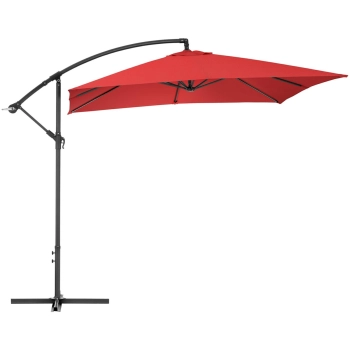  Parasol ogrodowy na wysięgniku kwadratowy 250 x 250 cm czerwony - zdj. dodatkowe 5