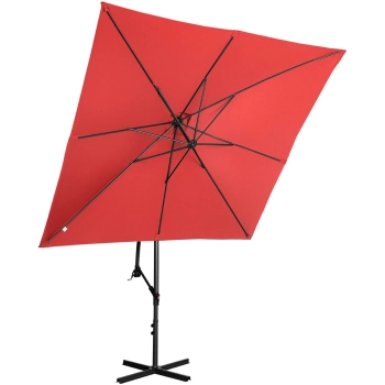  Parasol ogrodowy na wysięgniku kwadratowy 250 x 250 cm czerwony - zdj. dodatkowe 6
