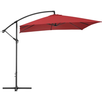  Parasol ogrodowy na wysięgniku kwadratowy 250 x 250 cm bordowy - zdj. dodatkowe 5