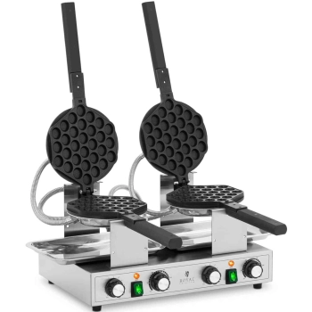  Gofrownica bąbelkowa podwójna do gofrów bubble waffle TEFLON 2 x 1400 W - zdj. dodatkowe 1