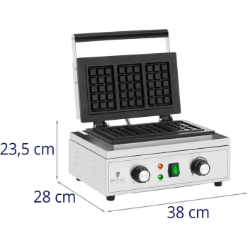  Gofrownica prostokątna na 3 gofry belgijskie TEFLON 1500 W - zdj. dodatkowe 5