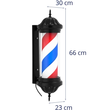 Słupek szyld fryzjerski barberski barber pole obrotowy podświetlany 38 cm - czarny - zdj. dodatkowe 6