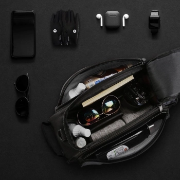  Torba rowerowa na bagażnik z paskiem na ramię 13l czarna - zdj. dodatkowe 7