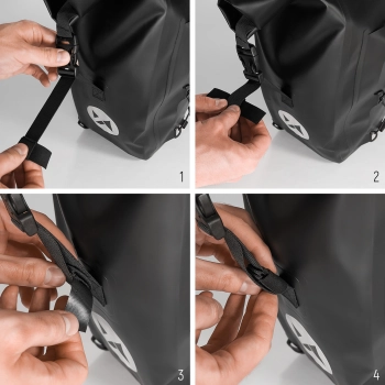  Wodoodporna torba rowerowa sakwa na bagażnik 25l czarny - zdj. dodatkowe 8