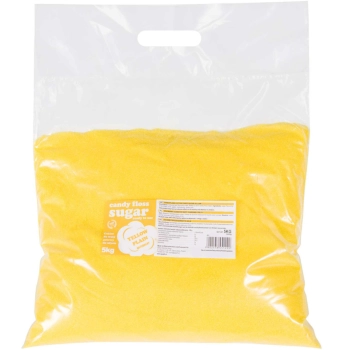  Kolorowy cukier do waty cukrowej żółty o smaku naturalnym 5kg - zdj. dodatkowe 1
