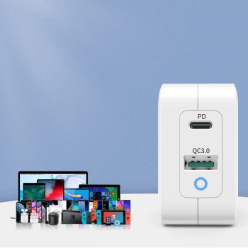  Szybka ładowarka sieciowa GaN USB Typ C PD USB-A QC3.0 65W 3.25A biały - zdj. dodatkowe 6