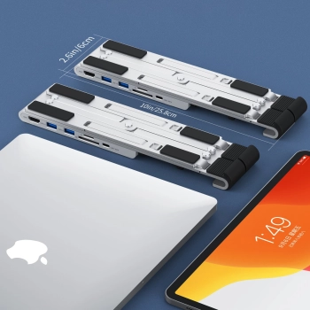  Podstawka stacja do laptopa PD USB-C HDMI 2xUSB-A 1xUSB-C 1xSD 1xTF czarny - zdj. dodatkowe 5