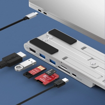  Podstawka stacja do laptopa PD USB-C HDMI 2xUSB-A 1xUSB-C 1xSD 1xTF czarny - zdj. dodatkowe 6