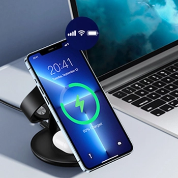  Indukcyjna stacja ładująca do iPhone AirPods Pro Apple Watch 3w1 czarny - zdj. dodatkowe 10