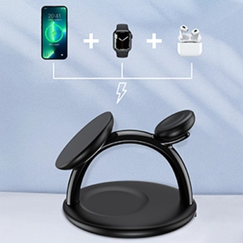  Indukcyjna stacja ładująca do iPhone AirPods Pro Apple Watch 3w1 czarny - zdj. dodatkowe 8