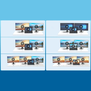  Adapter HUB wielofunkcyjny z wyświetlaczem USB-C USB-A VGA AUX SD TF 12w1 szary - zdj. dodatkowe 5