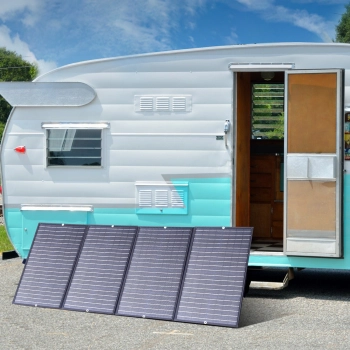  Ładowarka solarna słoneczna turystyczna składana 160W czarna - zdj. dodatkowe 4