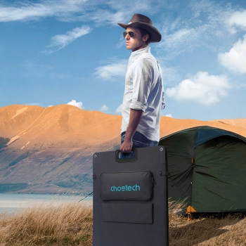  Ładowarka solarna soneczna 200W przenośny panel słoneczny czarny - zdj. dodatkowe 3