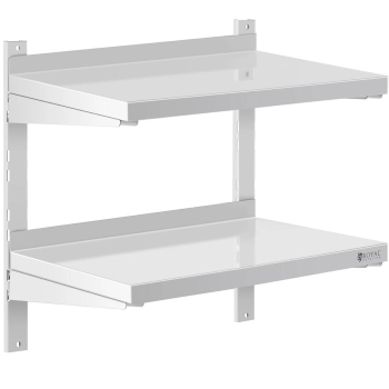  Półka ścienna wisząca gastronomiczna podwójna z regulacją STAL 60 x 40 cm - zdj. dodatkowe 1