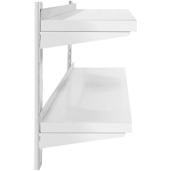  Półka ścienna wisząca gastronomiczna podwójna z regulacją STAL 120 x 40 cm - zdj. dodatkowe 2