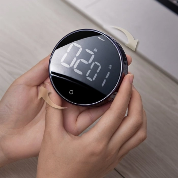  Obrotowy minutnik czasomierz elektroniczny timer czarny - zdj. dodatkowe 10