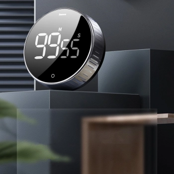  Obrotowy minutnik czasomierz elektroniczny timer czarny - zdj. dodatkowe 8