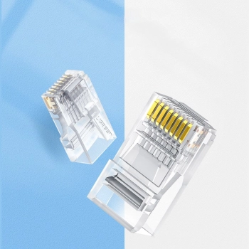  Wtyczka końcówka RJ45 8P8C Cat 6 przezroczysta ZESTAW 10szt - zdj. dodatkowe 6