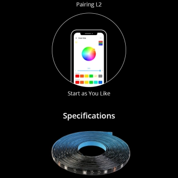  Taśma LED inteligentna wodoodporna taśma RGB pilot zasilacz WiFi 2m - zdj. dodatkowe 6