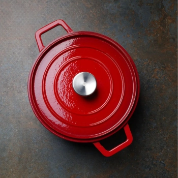  Garnek żeliwny emaliowany 3.7 l czerwony - Hendi 626832 - zdj. dodatkowe 1