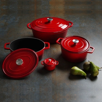  Garnek żeliwny emaliowany 3.7 l czerwony - Hendi 626832 - zdj. dodatkowe 3