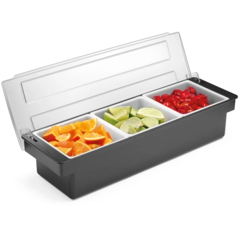  Pojemnik barmański organizer na dodatki do drinków koktajli - 3 wkłady - zdj. dodatkowe 2