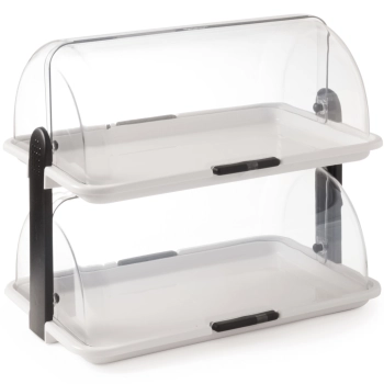 Witrynka ekspozycyjna bufetowa z pokrywą roolltop podwójna 380 x 260 x 355 mm - Hendi 871768