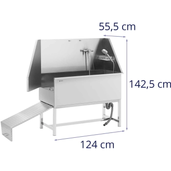  Wanna groomerska do kąpieli mycia psów zwierząt z rampą 122 x 56 x 142 cm - zdj. dodatkowe 6