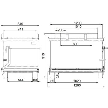  Kontener pojemnik z uchylnym otwieranym dnem klapowym 600L - zdj. dodatkowe 6