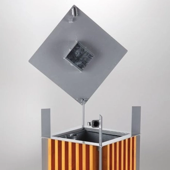  Kosz miejski z popielnicą i wyjmowanym wkładem metal + drewno 65L - zdj. dodatkowe 1