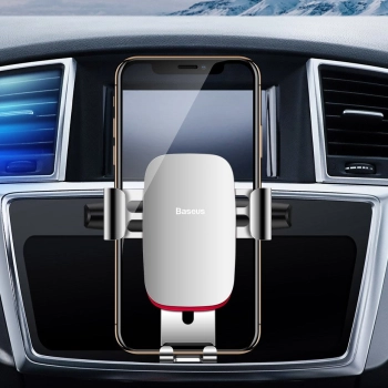  Metalowy samochodowy uchwyt grawitacyjny na slot CD srebrny - zdj. dodatkowe 8