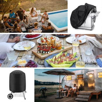  Pokrowiec plandeka osłona na grilla rower motor meble ogrodowe XXL czarny - zdj. dodatkowe 5