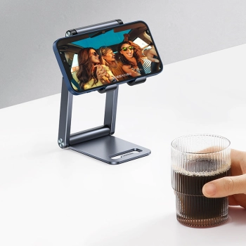  Składana podstawka stojak pod smartfon statyw na telefon szary - zdj. dodatkowe 3