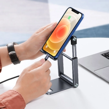  Składana podstawka stojak pod smartfon statyw na telefon szary - zdj. dodatkowe 5