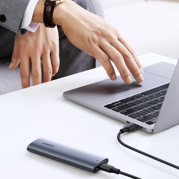  Kieszeń na dysk obudowa dysku twardego M.2 B-Key SATA 3.0 szary + kabel USB Typ C - zdj. dodatkowe 2