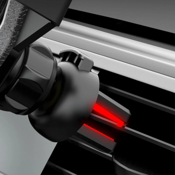  Grawitacyjny uchwyt samochodowy do smartfona na kratkę nawiew srebrny - zdj. dodatkowe 6