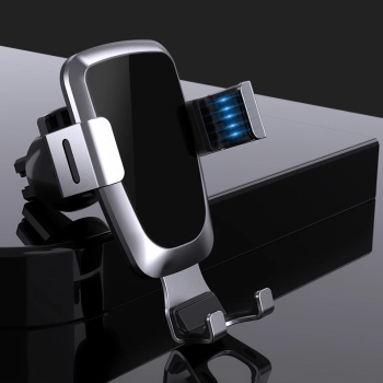  Grawitacyjny uchwyt samochodowy do smartfona na kratkę nawiewu srebrny - zdj. dodatkowe 9