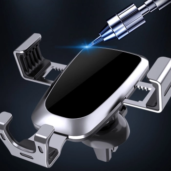  Grawitacyjny uchwyt samochodowy do smartfona na kratkę nawiewu srebrny - zdj. dodatkowe 7