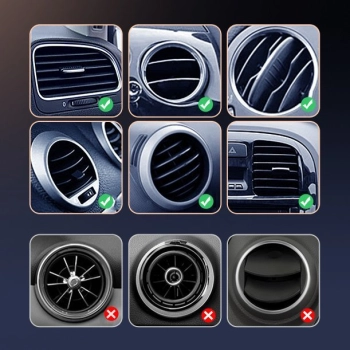  Magnetyczny uchwyt samochodowy na kratkę wentylacyjną nawiew srebrny - zdj. dodatkowe 4