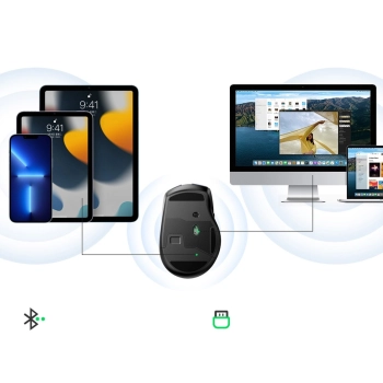  Ergonomiczna myszka bezprzewodowa optyczna USB 2.4GHz 4000DPI czarny - zdj. dodatkowe 10