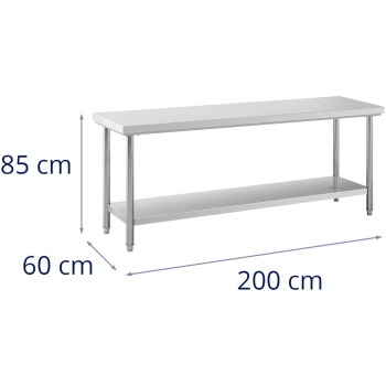  Stół roboczy gastronomiczny centralny z półką STAL 200 x 60 cm - zdj. dodatkowe 6