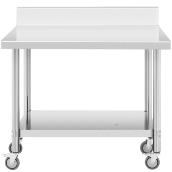  Stół metalowy gastronomiczny na kółkach z półką i rantem STAL 70 x 100 cm - zdj. dodatkowe 1