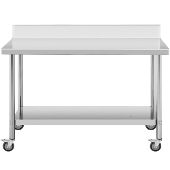  Stół metalowy gastronomiczny na kółkach z półką i rantem STAL 60 x 150 cm - zdj. dodatkowe 1