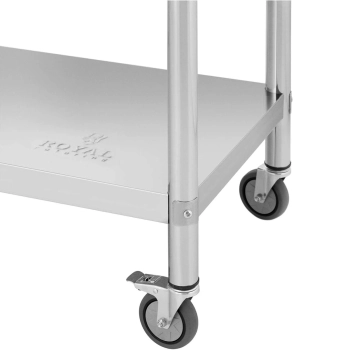  Stół metalowy gastronomiczny na kółkach z półką i rantem STAL 60 x 150 cm - zdj. dodatkowe 4