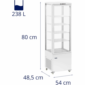  Witryna chłodnicza ekspozycyjna przeszklona 4 półki 238 l - biała - zdj. dodatkowe 7