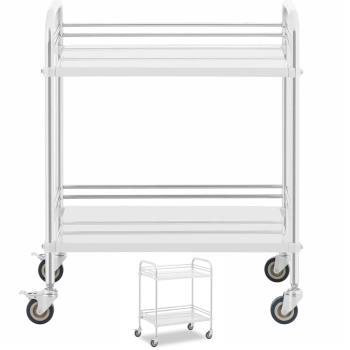 Wózek laboratoryjny zabiegowy kosmetyczny ze stali 2 półki 73 x 44 x 86 cm 20 kg